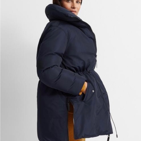 Club Monaco Trapeze Oversized Puffer Coat Navy Blue Size XS - Picture 2 of 11
